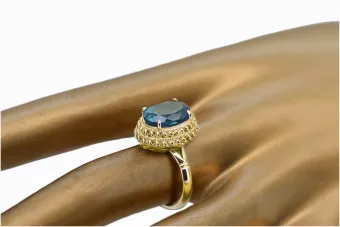Vintage Ring Aquamarin 14 Karat Gelbgold vrc068y
